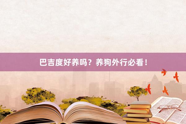 巴吉度好养吗？养狗外行必看！